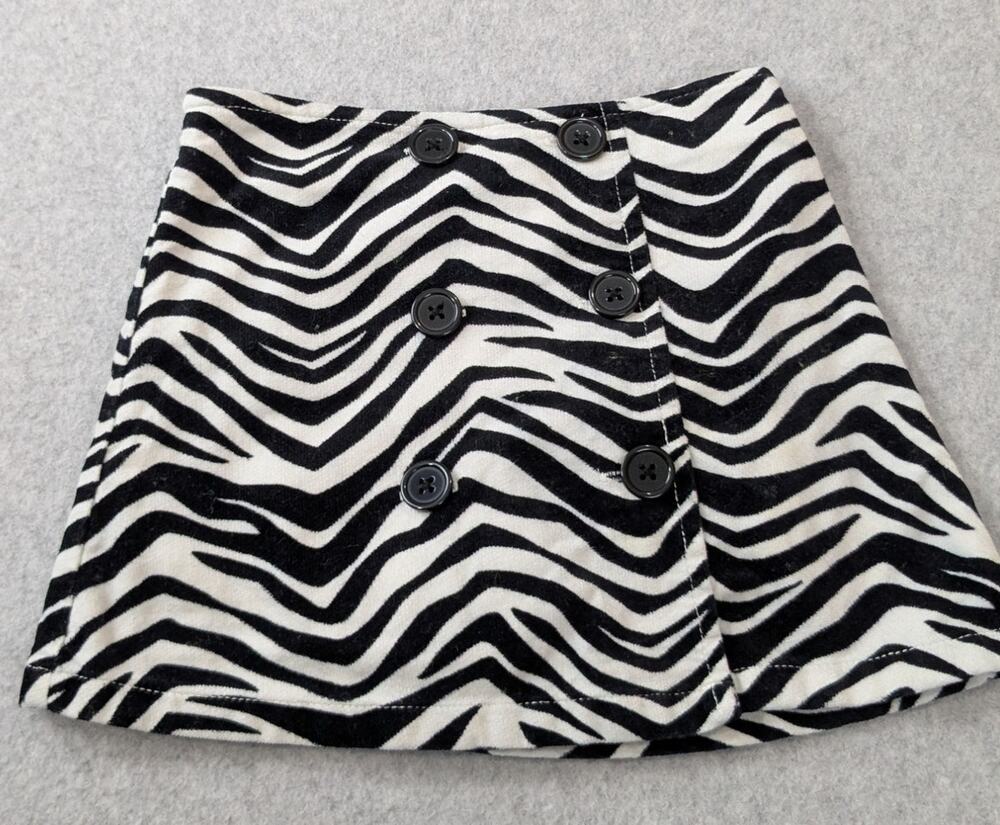 Gymboree Girls Skirt Skort Size 4 Zebra Animal Print 100% Cotton Built in Shorts